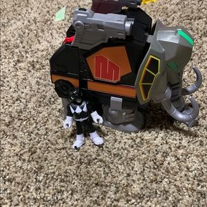 Black and Gray Elephant Robot Toy with Figure